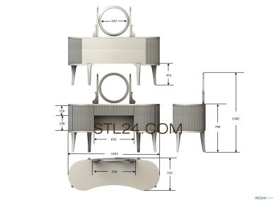 Set of furniture (KMB_0019-05) 3D models for cnc